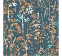 YöL Navy Botanical Vinyl Wallpaper - Casual Chic Cottage - 10.05m x 53cm Roll - Bedroom Living Room Lounge - Feature Statement Wall - Paste The Wall Scrubbable Strippable - Contemporary Versatile