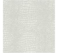 YöL Neutral Animal Print Textured Wallpaper Blown Vinyl Off White Cream Crocodile Effect Paste The Wall Washable Modern Bedroom Living Room Hallway Feature Wall Non Woven Decor