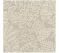 YöL Neutral Botanical Leaf Wallpaper Beige Cream Textured Vinyl Paste The Wall Tropical Foliage Pattern Modern Living Room Bedroom Feature Wall Durable Wall Covering