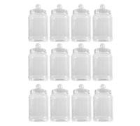 YöL Pack of 12 1300ml Clear Plastic Sweet Jar With Screw Top Lid Large Candy Storage Container Reusable Treat Jar For Sweets Biscuits Chocolate Kitchen Pantry Wedding Party Display