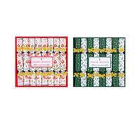 YöL Pack of 16 Mini Saucer Christmas Crackers Afternoon Tea Breakfast Xmas Table Decoration Green Gold