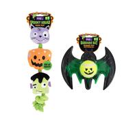 YöL Pack of 2 Halloween Dog Toys - Spooky Squad Rope Plush Squeaker Toy 44cm and Durable Rubber Bat Toy with Detachable Tennis Ball Fun Tug Fetch Chew Interactive Stimulating Play Set