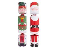 YöL Pack of 2 Jumbo Elf + Santa Christmas Crackers - 17.5" Large Design Kids Xmas Holiday Dinner Table Decorations - Novelty Plastic Contains Hats Jokes - Red White Green
