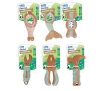 YöL Pack of 2 Pet Dental Chew Toy For Dogs Puppies - Long Lasting Durable Bamboo Rubber Plastic Material - Teething Cutting Comfort, Reduce Plaque & Tartar Buildup