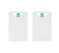 YöL Pack of 2 Small White Plastic Chopping Board Food Preparation Fruit Vegetables Meat Carry Handle