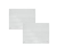 YöL Pack of 2 Tempered Glass Work Top Saver Textured Frosted Glass Non Slip Chopping Board