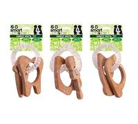 YöL Pack of 3 Bamboo Pet Dog Chew Toy Strong Durable Dental Health Natural Teething with TPR