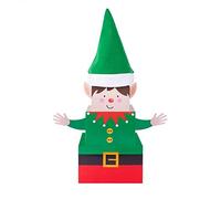 YöL Pack Of 3 Elf Christmas Eve Gift Boxes - With Hat, Festive Xmas Stackable Nesting Presents Kids Cute Fun