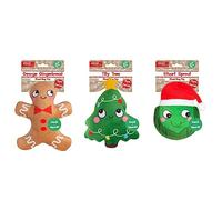 YöL Pack Of 3 Plush Christmas Dog Toys Squeaker Pet Gift Sprout Xmas Tree Gingerbread Man Present Squeak