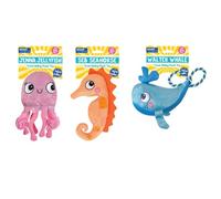 YöL Pack of 3 Plush Hide and Seek Pet Dog Toy Squeaker Treat Hiding Summer Interactive Play
