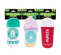 YöL Pack of 3 Plush Novelty Dog Toy Squeaky Coffee Inspired Puppy Christmas Birthday Present Pup Cup Puppaccino