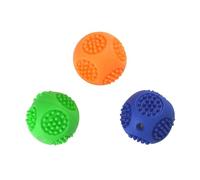 YöL Pack of 3 Rubber Dog Balls Fetch Catch Bouncy Squeak Puppy Pet