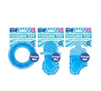 YöL Pack of 3 Summer Cooling Pet Toy - Ring, Dummy, Ice Lolly Shaped Dog Puppy Teething Chew Outdoor Play Freezable Durable Hydrating Teether Frozen