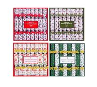YöL Pack of 32 Mini Saucer Christmas Crackers Afternoon Tea Breakfast Xmas Table Decor Holly Green Gold Red Reindeers