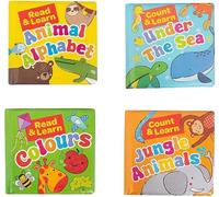 YöL Pack Of 4 Baby Bath Books Educational Number Letters Stimulating Sensory Interactive Jungle Colours Animals