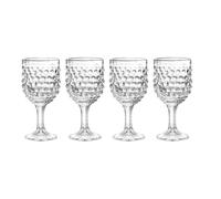 YöL Pack of 4 Bubble Effect Textured Goblet - 242ml Small Glass Drinks Cups Indoor Outdoor Summer Party Dining Dishwasher Safe - Water Juice Cocktails Wine Gin