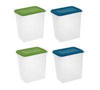 YöL Pack Of 4 Tall Large Cereal Containers Storage 6L Dry Pasta Cereal Pet Food Storage Tub & Lid