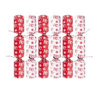 YöL Pack of 6 Festive Ho Ho Ho Hoops Christmas Crackers - 9" Interactive Game Kids Adults Xmas Holiday Dinner Table Decorations - Novelty Fun Prizes Gifts Contains Hats Jokes