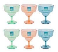 YöL Pack of 6 Plastic Cocktail Dessert Glasses Blue Green Orange Ice Cream Cup Summer Party Picnic Margarita