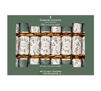 YöL Pack Of 8 Premium Christmas Crackers Eucalyptus Green & Gold Eco Friendly Stylish Luxury Xmas Party
