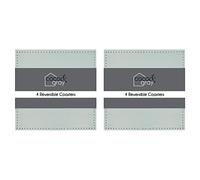 YöL Pack of 8 Reversible Coasters Two Tone Grey Sage Green Dinner Table Drink Placemats Surface Protector