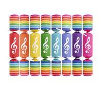 YöL Pack of 8 Xylophone Christmas Crackers - Musical Kids Adults Game Xmas Holiday Dinner Table Decorations - Carols Songs Music Paper Contain Hat Joke Colourful