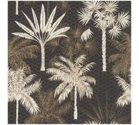 YöL Palm Tree Black Gold Modern Vinyl Wallpaper - Contemporary Sophisticated Versatile - Feature Statement Wall - Bedroom Living Room Lounge - Modern Paste The Wall Extra Washable