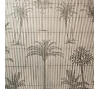 YöL Palm Tree Vinyl Wallpaper Paste The Paper Tropical Botanical Wall Covering Neutral Striped Design for Living Room Bedroom Hallway Dining Room Modern Coastal Home Decor