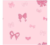 YöL Pink Bow Pattern Wallpaper with Ribbon Design Animal Print Detail, Decorative Wall Covering for Bedrooms Nurseries and Feature Walls, Elegant Whimsical Interior Décor