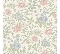 YöL Pink Green Blue Wallpaper - Garden Muse Floral - 10.05m x 53cm Roll - Washable Paste The Paper - Bedroom Living Room Lounge - Contemporary Versatile - Feature Statement Wall