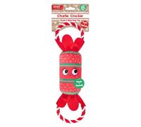 YöL Red Plush Christmas Cracker Pet Dog Puppy Toy Squeaker Chew Rope Tug of War Festive Stimulating Interactive Play