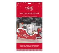 YöL Red Reusable Santa Sleigh with Alphabet Stickers for Personalization - Festive Gift Holder and Holiday Decor - Perfect for Customizing Christmas Displays and Treats
