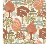 YöL Rhapsody Red Trees Vinyl Wallpaper - Paste The Wall Extra Washable Stripable - 10.05m x 53cm Roll - Contemporary Versatile Sophisticated - Feature Statement Wall - Living Room Bedroom Lounge