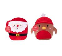 YöL Santa And Robin Christmas Squashme Stocking Filler Soft Plush Toy Pillow Stuffed Animal Kids Girls Boys Birthday Gift