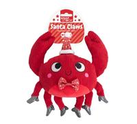 YöL Santa Claws Crab Squeaky Red Plush Christmas Dog Toy - 26cm Festive Design - Soft Polyester with Internal Squeaker Crinkle Effect - Durable Chew, Tug Of War & Fetch
