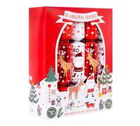YöL Set Of 10 Christmas Crackers Santa And Reindeer White And Red Festive Table Decor Xmas Party Family