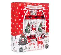 YöL Set Of 10 Christmas Crackers Scandinavian Print White And Red Festive Table Decor Xmas Tree Reindeer Family