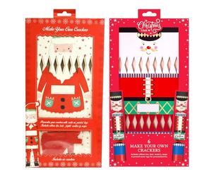 YöL Set of 12 Make Your Own Christmas Crackers - Santa, Nutcracker, DIY Fill Your Own Personalised Xmas