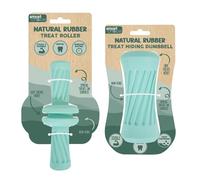YöL Set of 2 - Natural Rubber Pet Dog Puppy Treat Roller & Hide & Seek Toy Squeaky Non Toxic Durable Dental Chew Stimulating