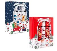 YöL Set Of 20 Christmas Crackers Red Blue Santa And Friends Design Festive Decoration Xmas Party Reindeers Snowman