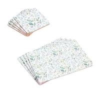YöL Set of 4 Coasters + 4 Placemats Eucalyptus Dinner Plate Tea Coffee Table Protection Surface Protectors Worktop Saver Home Kitchen Non-Slip