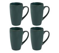 YöL Set of 4 - Large Green Reactive Glaze Latte Mug 600ml Stoneware Coffee Cups Tall Tea Mugs Modern Kitchen Drinkware for Latte Cappuccino Hot Chocolate Everyday Use