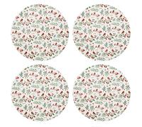 YöL Set of 4 Plastic Charger Plates Festive Christmas Red Robin Holly 33cm | Featuring lovely winter-themed motifs, this tableware set is the ideal finishing touch to the dinner table