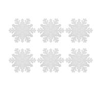 YöL Set Of 6 Silver Snowflake Placemats PVC Christmas Table Surface Protector Round Wedding Dinner Parties Table Decor Re-usable Xmas