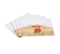 YöL Set of 8 Highland Cow Food Placemats Dining Table Protection Cork Backing Surface Protectors Non-Slip