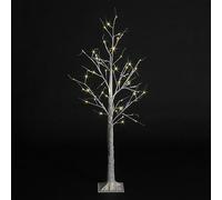 YöL Snowtime 1.5m Birch Tree with 64 Warm White LEDs Light Up Christmas Tree Indoor Outdoor Decoration