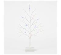 YöL SnowTime 40cm LED Colour Switch Twig Tree - Indoor Battery Operated Christmas Decoration with 32 Warm White & Multicolour Lights - Festive Tabletop Ornament