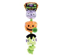 YöL Spooky Squad Green Rope Dog Toy - Plush Halloween Pumpkin Themed Tug of War Squeaky - Pet Puppy Stimulating Interactive Play For Boredom Chewing Teething
