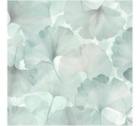 YöL Teal Blue Ginkgo Leaf Textured Vinyl Wallpaper Soft Teal Green Pale Blue Botanical Paste The Wall Washable Modern Bedroom Living Room Hallway Feature Wall Nature Inspired Decor