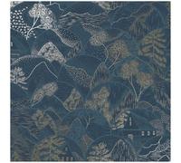 YöL Teshio Navy Blue Metallic Blue Premium Wallpaper - Modern Contemporary Sophisticated - 10.05m x 53cm Roll - Paste The Wall Washable - Bedroom Living Room Lounge - Feature Statement Wall